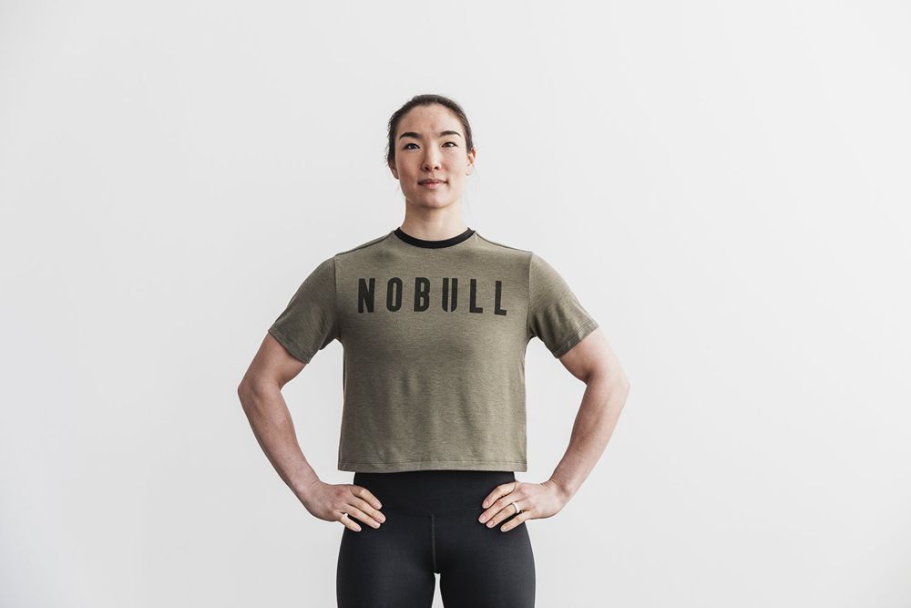 NOBULL Women's Boxy Tee - Army Green - Ireland (0957LCUIR)